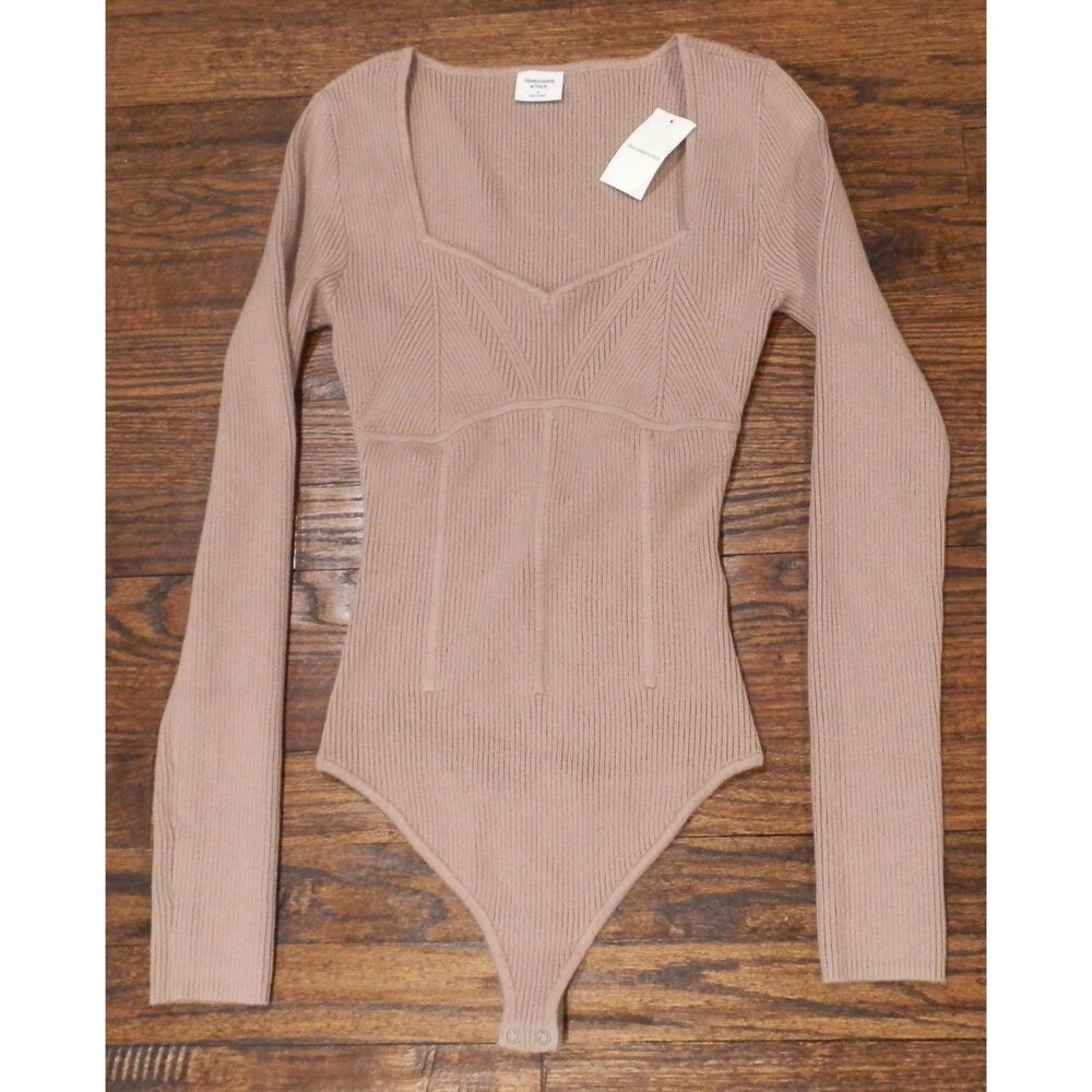 NWT Abercrombie & Fitch Long-Sleeve Bodysuit Womens Small
